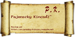 Pajenszky Kincső névjegykártya
